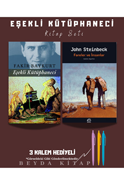 İletişim Yayınları Eşekli Kütüphaneci - Fareler ve İnsanlar - Kitap Seti - Ka...