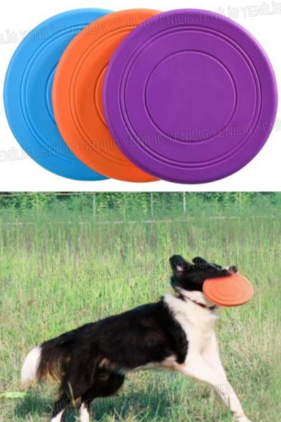 Yenilig Durable Silicone Frisbee Dog Toy |   17.5 cm Flexible and Safe Catch Game Disc