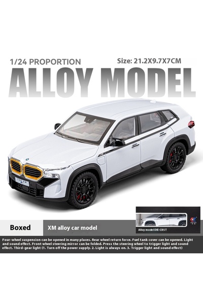 Choice1 white with box 1:24 Scale XM Alloy Car Toy Model with Sound & Light Effects & Wind-Up Mechanism - Id