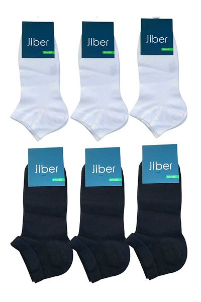 Fanilam Безшевни мъжки чорапи до глезена Jiber Bamboo - устойчиви на пот, естествени, дишащи и удобни, 6 броя