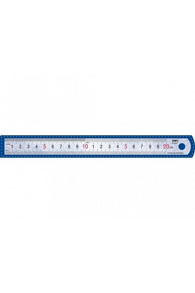 Deli Metal Ruler 20cm Deli