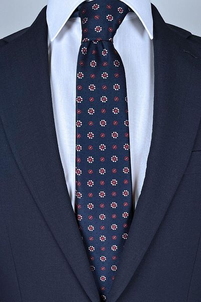 1001 Kravat Red Floral Patterned 8 cm Wide Men's Tie