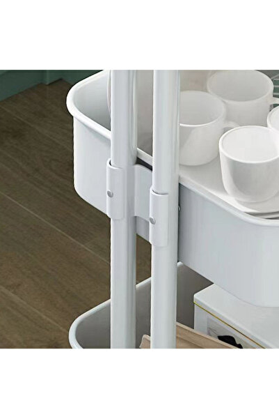 Viyogo Portable shelf with 3 storage levels, metal, 42 (L) x 37 (w) x 85 (H) cm, white