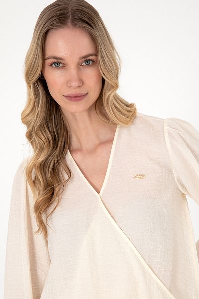 U.S. Polo Assn. Women's Cream Long Sleeve Shirt 50299454 -Vr071