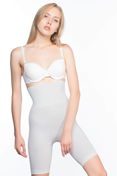 ESAYES Ekru Mi Emay 2074 High Waist Patterned Double Long Leg Corset