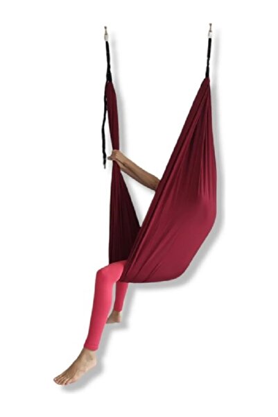 scoco Yoga Fly Hamağı, Antigravity Askılı Yoga Denge Spor Aleti (Bordo )