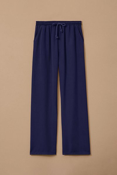SEÇİL Women's Lace-Up Pocket Casual Pants - Navy Blue