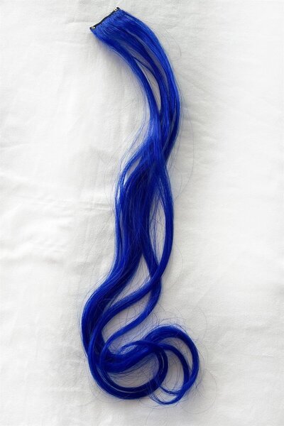 TAKIŞTIR Side Snap Hairpiece / Navy Blue Color / 50 cm