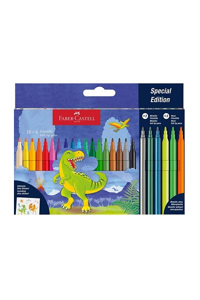 Faber Castell Faber-castell Dinosaurs 18 6 Colors Marker Set