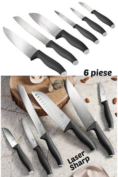 Berlinger Stainless Steel Knife Set 6 Pcs. Anthracite Collection