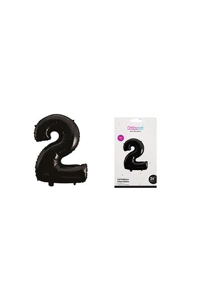 TATLI GÜNLER 26" Foil Balloon Number 2 Matte Black-Helium
