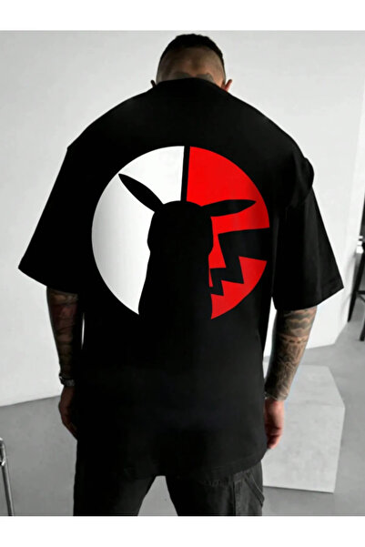 AEMİ Unisex Pokemon Štampano Oversize kroj T-shirt