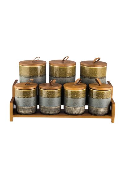 Dania Porcelain storage box set with bamboo wood and a new decor to add a touch of beauty to your kitchen