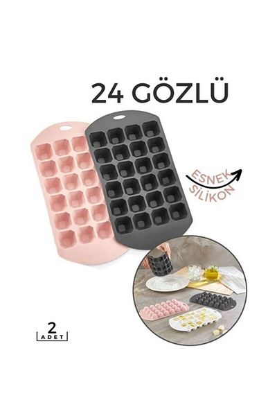 MR RZN STORE Fast Ice Mold 2 Pieces 24 Compartments Flexible Silicone Sauvage Design