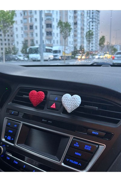 3DreaMaker 2'Li Heart Shaped Car Air Conditioning Ornament Torpedo Vehicle Accessory Interior Ornaments