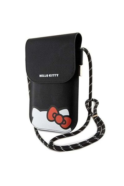Hello Kitty Bag, Eco-Leather, Hiding Kitty Cord, Black