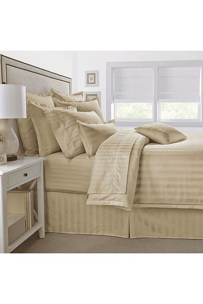 Orange Bed & Bath Damask | 100% Cotton Double Size Size 6 Piece Hotel Comforter Set|Beige 269 × 239 Cm