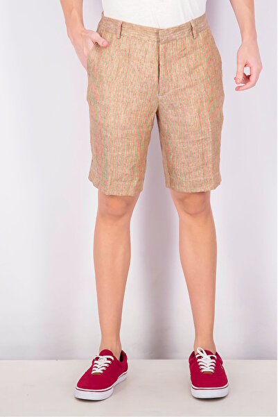 SSEINSE شورت رجالي مخطط أساسي، برتقالي ورمادي