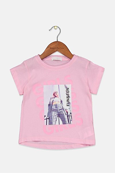 Fun & Fun Toddlers Girl Graphic Print Short Sleeve Top, Pink