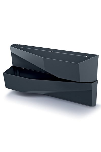 zola Set 2 jardiniere verticale cu irigare, tip cascada, plastic, 78x19x35 cm, gri antracit