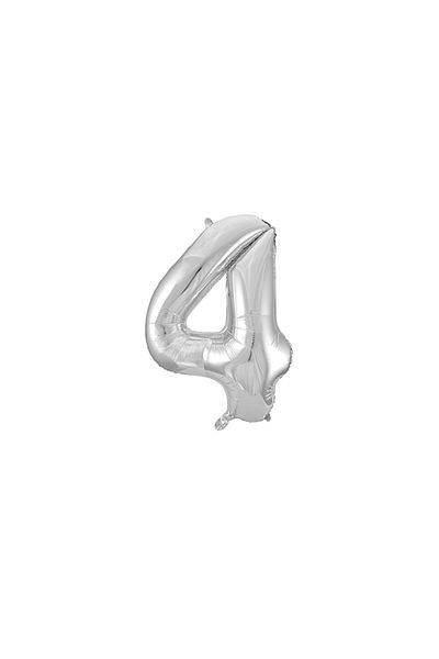 TATLI GÜNLER 34" Foil Balloon Number 4 Silver