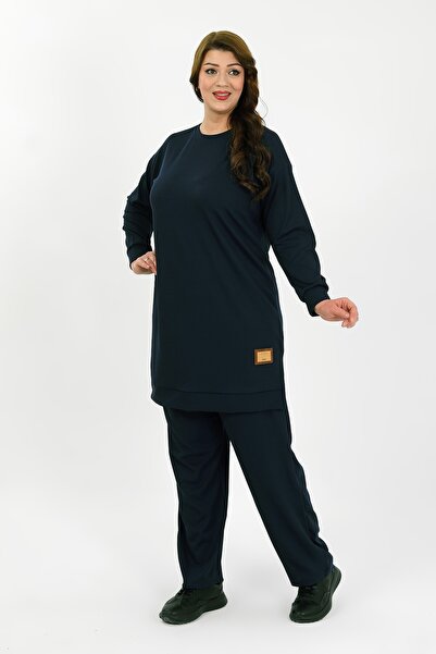 By Alba Collection Жіночий темно-синій комплект з ліфом і спідницею з ліфом, великий розмір