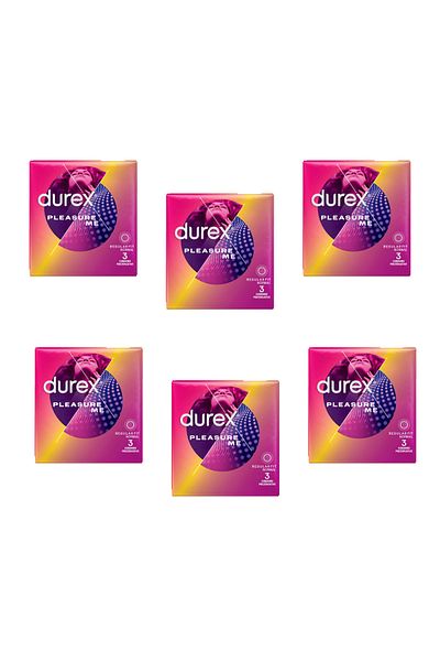 Durex Pachet Prezervative Pleasure Me, 6 X 3 Buc (18 BUCATI)