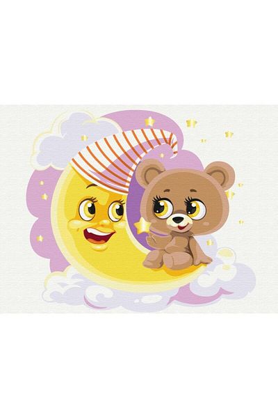 Brushme Paint By Numbers Set 30x40 Cm Teddy Bear In The Sun With Brushes And Colors