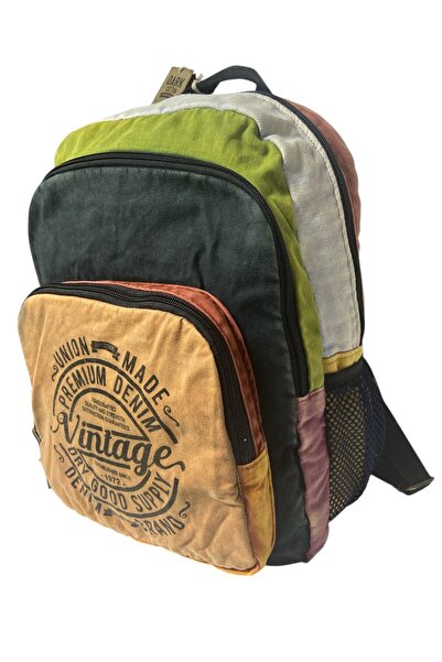 DARK COTTON Kaliteli Vintage Salaş Yıkama Kumaş Disayn Günlük Gezi Okul Sırt Çantası 30cmX40cm