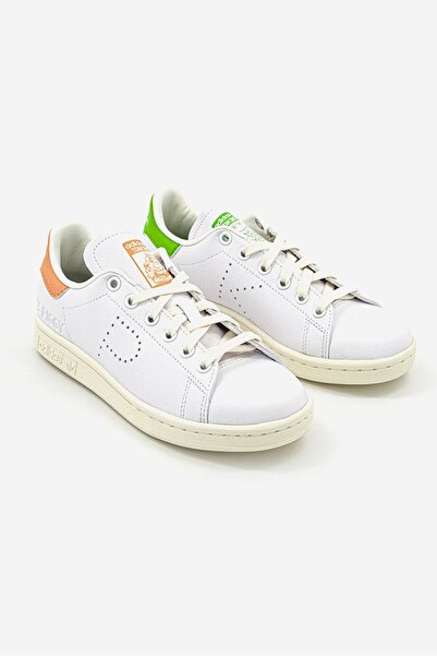 adidas حذاء ستان سميث من ديزني ميس بيجي للبنات، باللونين الأبيض والأخضر النيون