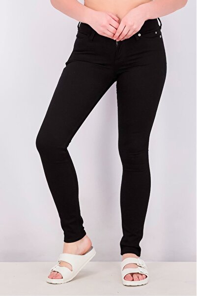 Calvin Klein بنطلون نسائي ضيق متوسط الارتفاع، أسود