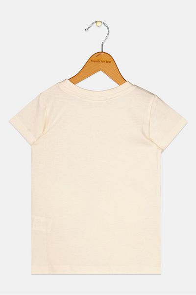 NİCKELODEON Kids Girl Crew Neck Short Sleeve Garfield Top, Off White