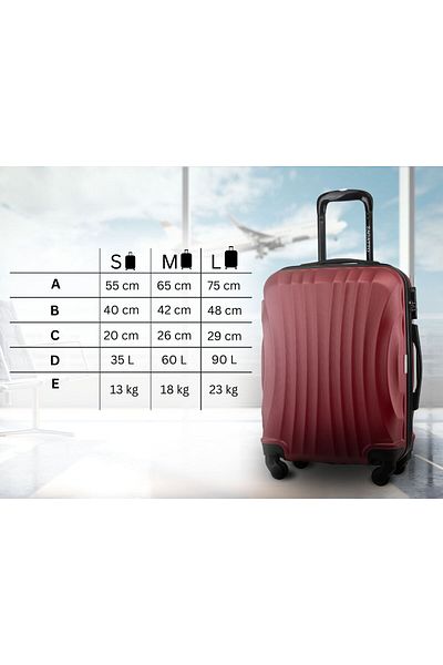 zagatto ® ZG505 S Cabin Trolley, 35L, 55x40x20 cm, Red, 4x360° Wheels, Ryanair/Wizz Air Fit