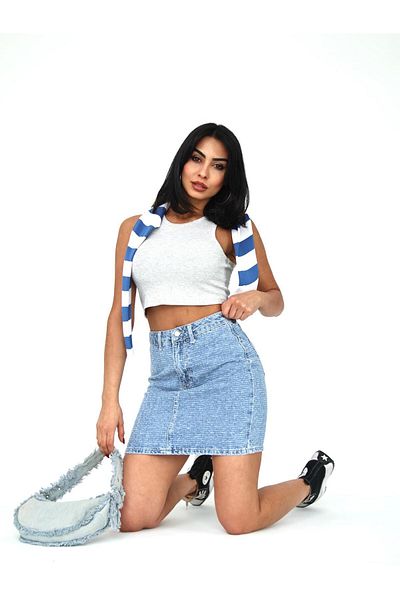 Zeo Basic MINI FUSTA DENIM DENIM