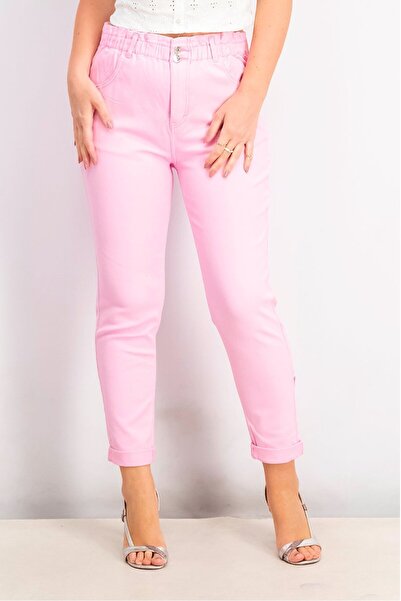 Don't Call Me Jennyfer Women Slim Leg Plain Pants, Pink