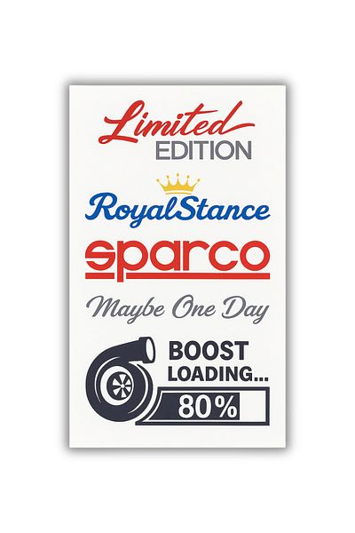 Happynesso Autocolant pentru mașină în stil Sparco Royalstance 20x35 cm Etichetă modificată automată cu imprimare cu folie colorată