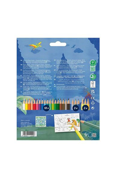 Faber Castell Faber-castell Dinosaurs 18 6 Coloured Pencil Set