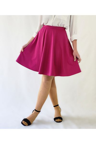 YAXİ Pink Elastic Six Piece Diver's Bellows Skirt