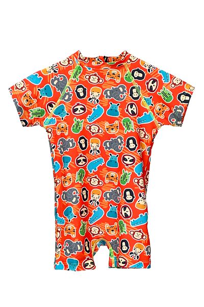 Remsa Mayo Uv Protection Jumpsuit Short Sleeve with Shorts Kids Baby Swimmer Swimwear C64 Zoo