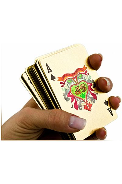 zola Set carti de joc, din plastic, 9x6 cm, aurii