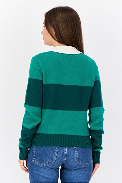 Esprit Women Spread Collar Yarn Died Sweater, Multi-color