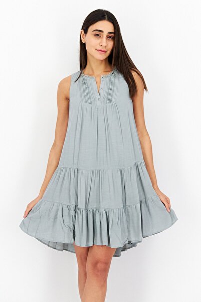 Gentle Fawn Women Eyelet Sleeveless Mini Dress, Sage Green