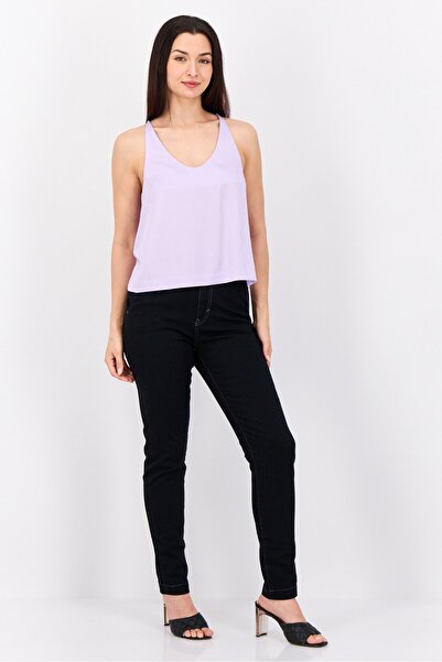 Karl Lagerfeld Women Scoop Neck Sleeveless Brand Logo Tank Top, Lavender