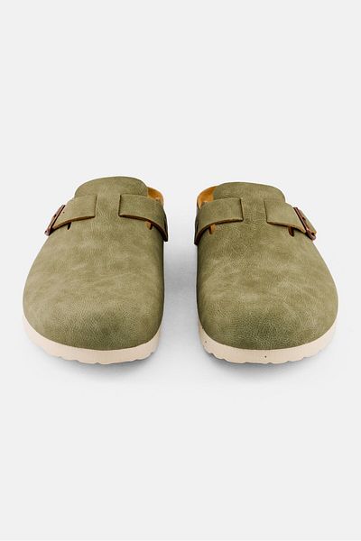 XOXO Women Slip On Cork Clogs, Dusty Olive
