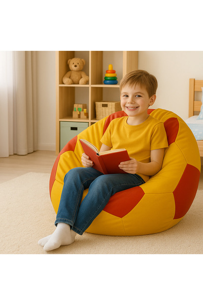 Pufumo SUNİ DERİ ÇOCUK PUF FUTBOL TOPU ARMUT KOLTUK