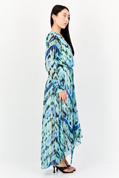 Kendall + Kylie Women Allover Print Belted Maxi Dress, Multicolor
