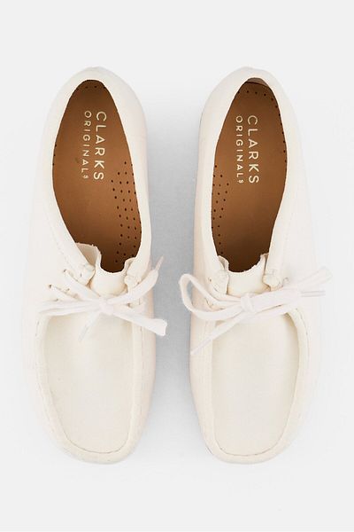 CLARKS Women Standard Wallabee Lace Up Casual Shoes, White