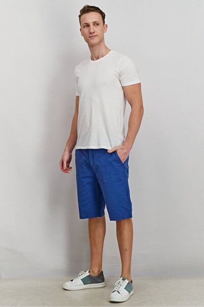 Tchibo Men Regular Fit Solid Chino Shorts, Blue