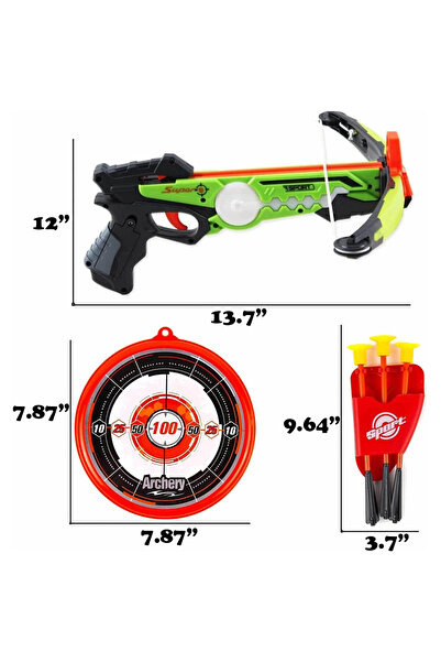 ACTION ONE Crossbow with 7 lighting modes, arrows and target, 34x32x15 cm