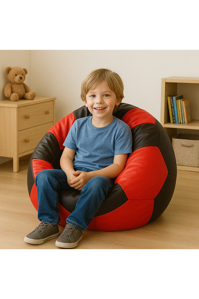 Pufumo SUNİ DERİ ÇOCUK PUF FUTBOL TOPU ARMUT KOLTUK
